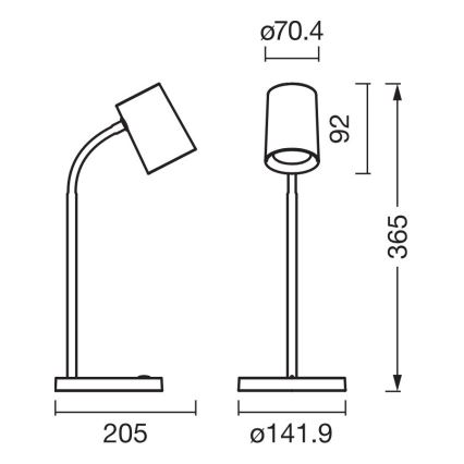 Osram - Stolna lampa DESK LINE 1xGU10/9W/230V crna