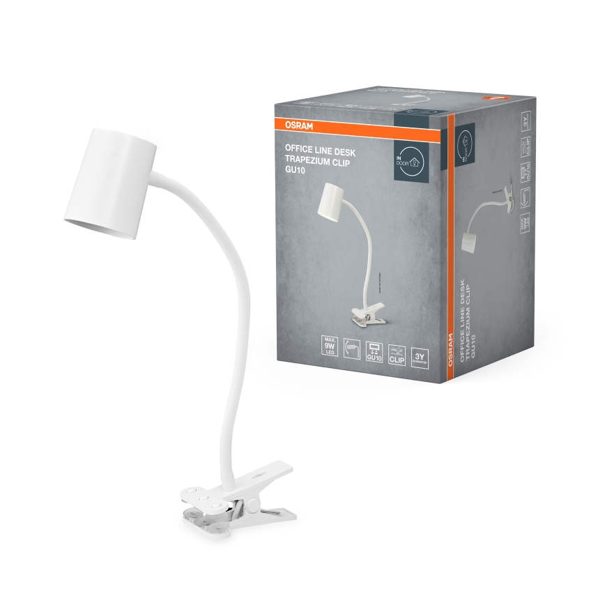 Osram - Stolna lampa s klipsom DESK LINE 1xGU10/9W/230V bijela