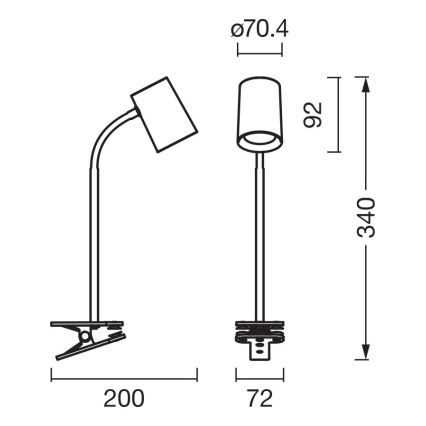 Osram - Stolna lampa s klipsom DESK LINE 1xGU10/9W/230V bijela