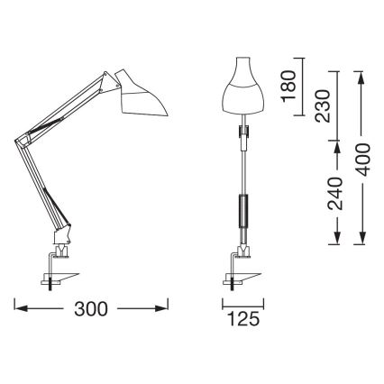 Osram - Stolna lampa sa stezaljkom DESK LINE 1xE27/11W/230V crna