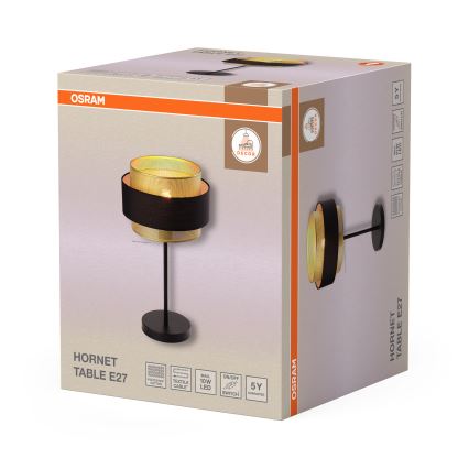 Osram - Stolna svjetiljka DECOR HORNET 1xE27/10W/230V crna/zlatna