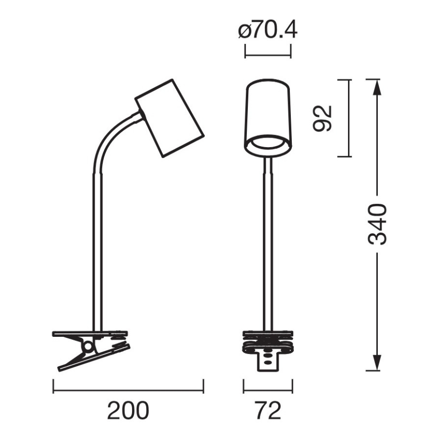 Osram - Stolna svjetiljka DESK LINE s kopčom 1xGU10/9W/230V siva