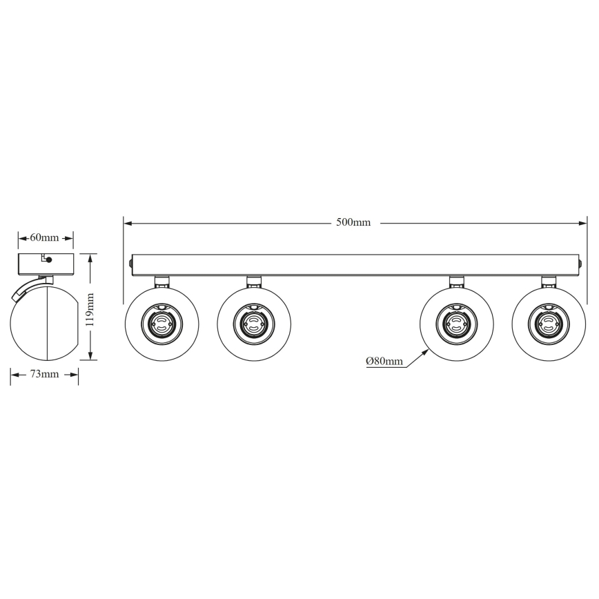 Osram - Stropna spot svjetiljka SPOT SPHERAL 4xGU10/6W/230V bijela