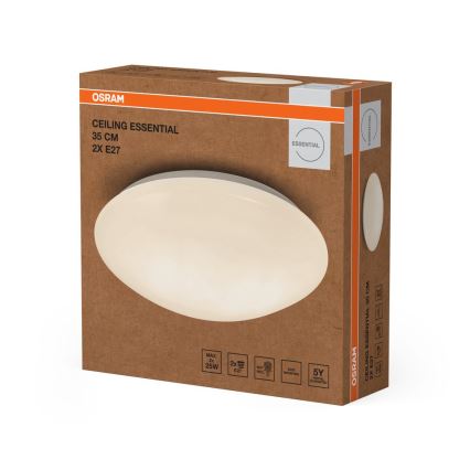 Osram - stropna svjetiljka CEILING ESSENTIAL 2xE27/25W/230V, promjer 35 cm, bijela