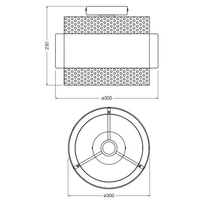 Osram - Stropna svjetiljka DECOR HORNET 1xE27/10W/230V Ø 30 cm crna/zlatna