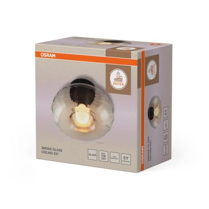 Osram - Stropna svjetiljka DECOR SMOKE 1xE27/12W/230V Ø 28 cm crna/zadimljeno-siva