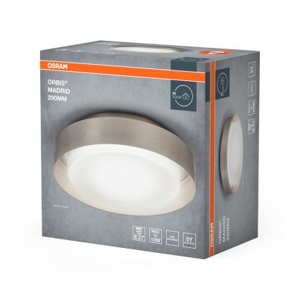 Osram - Stropna svjetiljka ORBIS MADRID 2xE27/10W/230V promjer 29 cm matirani krom