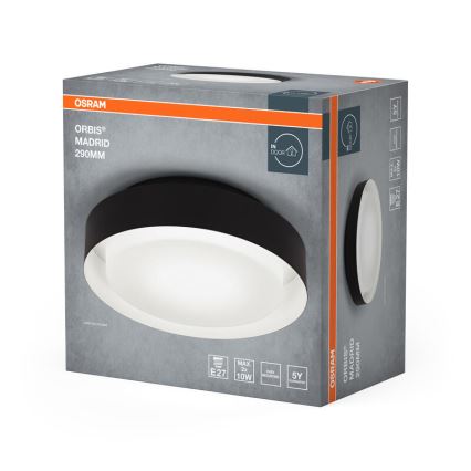 Osram - Stropna svjetiljka ORBIS MADRID 2xE27/10W/230V Ø 29 cm crna