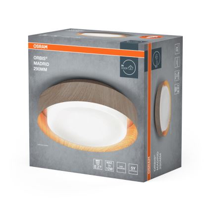 Osram - Stropna svjetiljka ORBIS MADRID 2xE27/10W/230V, Ø 29 cm, drveni dekor