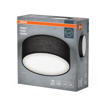 Osram - Stropna svjetiljka ORBIS PARIS 1xE27/25W/230V Ø 30 cm crna