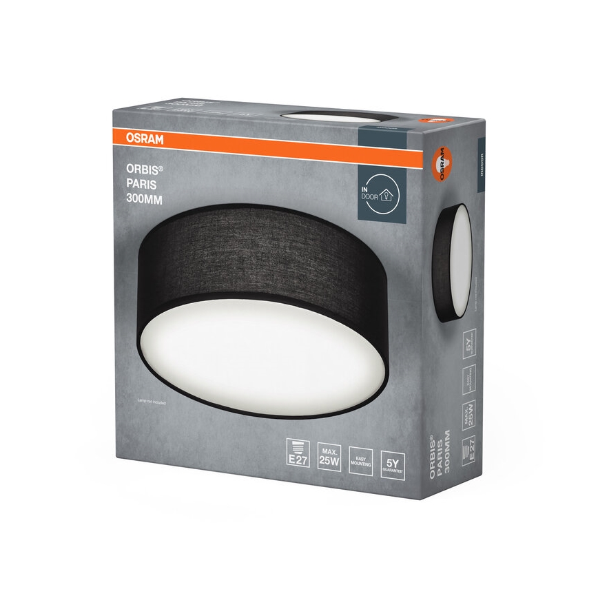 Osram - Stropna svjetiljka ORBIS PARIS 1xE27/25W/230V Ø 30 cm crna
