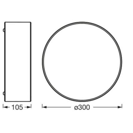 Osram - Stropna svjetiljka ORBIS PARIS 1xE27/25W/230V Ø 30 cm crna
