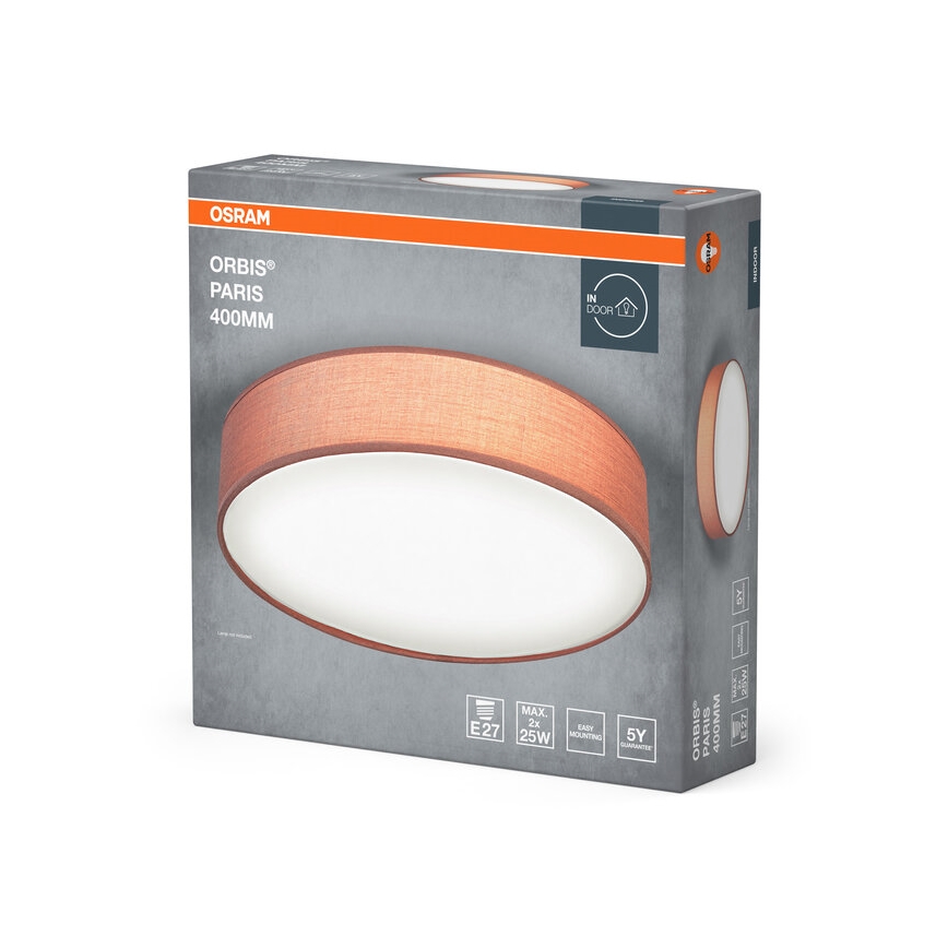 Osram - Stropna svjetiljka ORBIS PARIS 2xE27/25W/230V pr. 40 cm smeđa