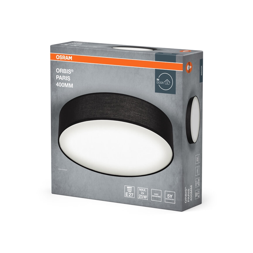 Osram - Stropna svjetiljka ORBIS PARIS 2xE27/25W/230V Ø 40 cm crna