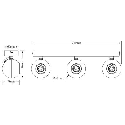 Osram - stropna svjetiljka SPOT SPHERAL 3xGU10/6W/230V bijela