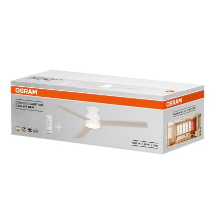 Osram - stropni ventilator s LED i mogućnošću prigušivanja BLADE LED/18W/230V 3000/4000/6000K + daljinski upravljač