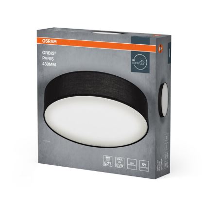 Osram - Stropno svjetlo ORBIS PARIS 3xE27/25W/230V promjer 48 cm crno