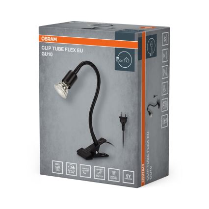 Osram - Svjetiljka sa stezaljkom CLIP TUBE FLEX 1xGU10/5W/230V crna