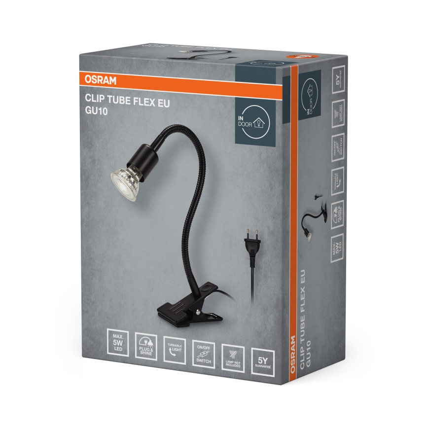 Osram - Svjetiljka sa stezaljkom CLIP TUBE FLEX 1xGU10/5W/230V crna