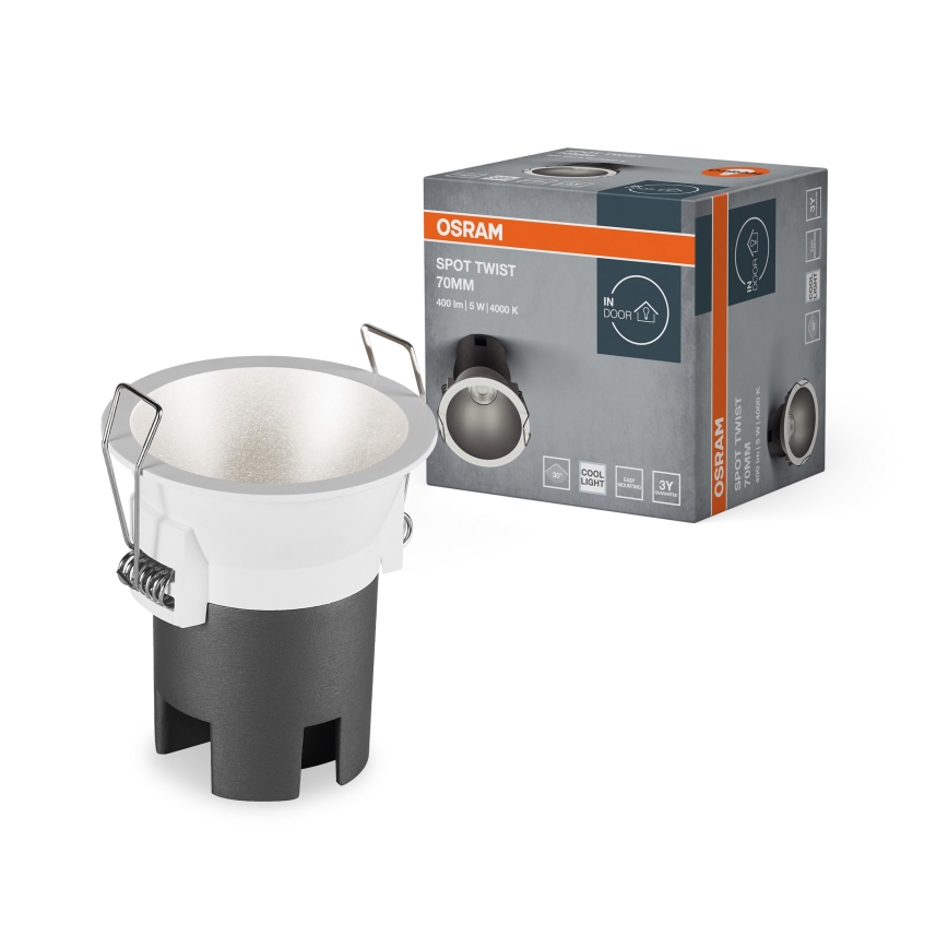 Osram - LED ugradna stropna svjetiljka SPOT TWIST LED/5W/230V 4000K Ø 7 cm bijela/srebrna