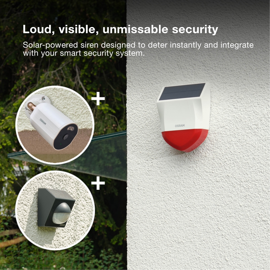 Osram - Vanjski solarni alarm SMART+ 5V IP65 Wi-Fi