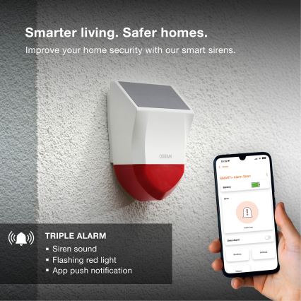 Osram - Vanjski solarni alarm SMART+ 5V IP65 Wi-Fi