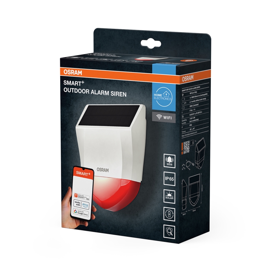 Osram - Vanjski solarni alarm SMART+ 5V IP65 Wi-Fi