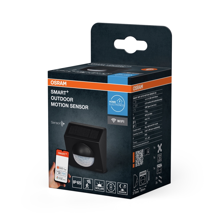 Osram - Vanjski solarni senzor pokreta SMART+ 3,7 V antracit IP65 Wi-Fi 800 mAh