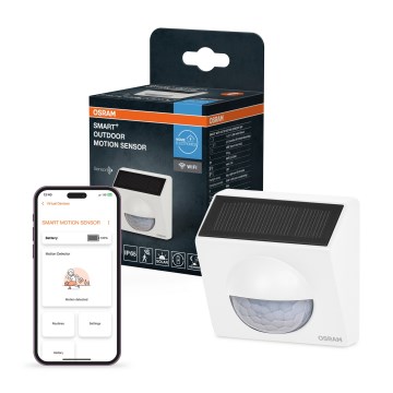 Osram - Vanjski solarni senzor pokreta SMART+ 3,7V bijeli IP65 Wi-Fi 800 mAh