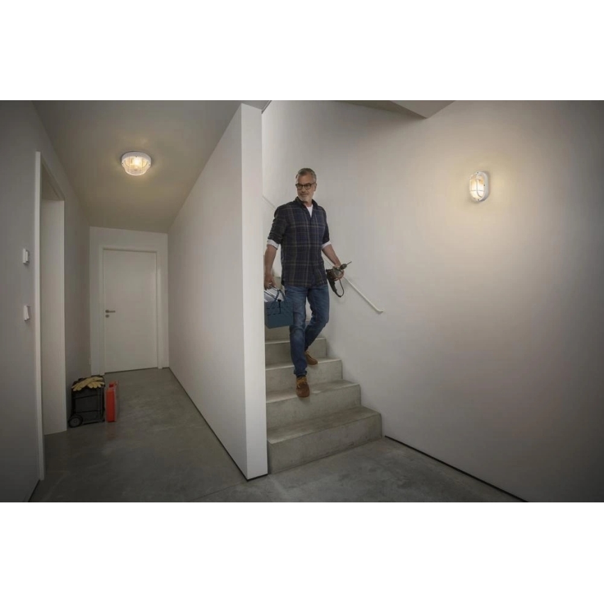 Osram - Vanjsko zidno svjetlo BULKHEAD 1xE27/10W/230V, promjer 19 cm, IP54, bijela