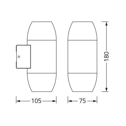 Osram - Vanjska zidna svjetiljka CANNON 2xGU10/35W/230V IP44 antracit