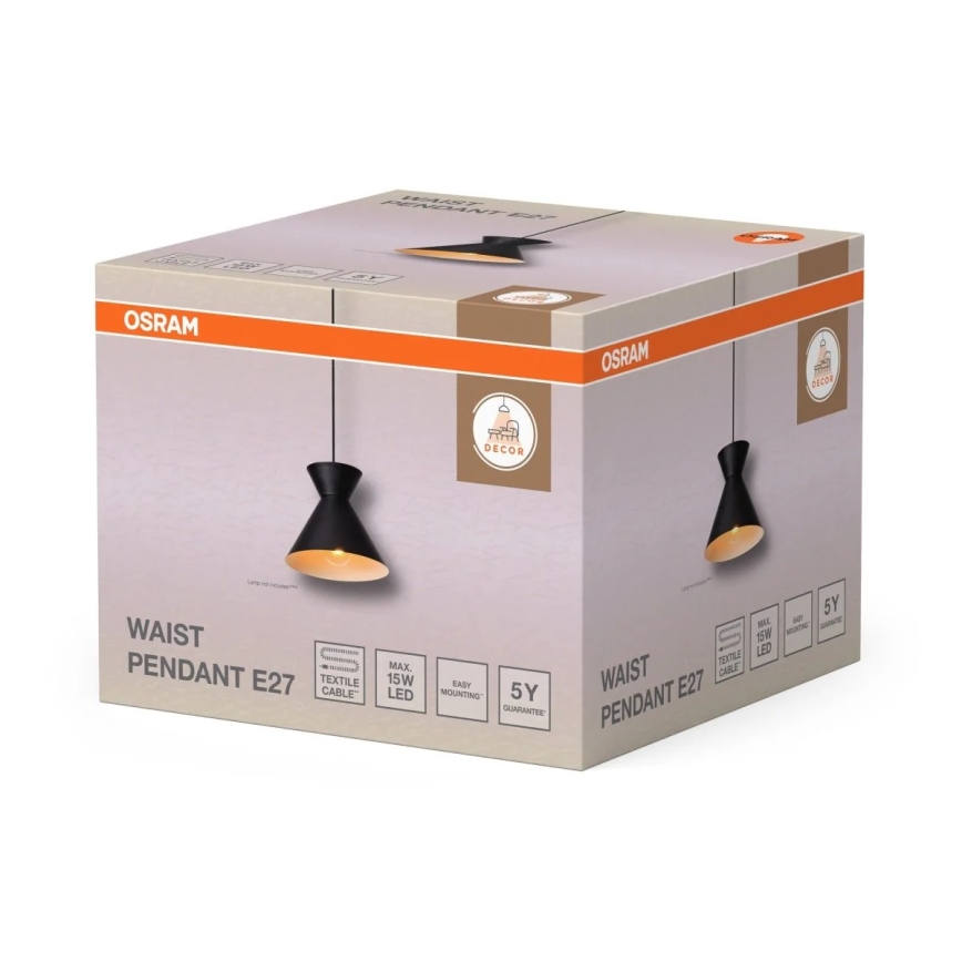 Osram - Viseća svjetiljka na kabelu DECOR WAIST 1xE27/40W/230V crna