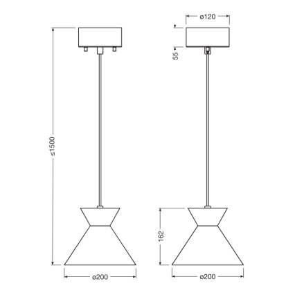Osram - Viseća svjetiljka na kabelu DECOR WAIST 1xE27/40W/230V crna