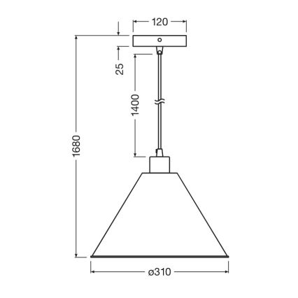 Osram - Viseća svjetiljka na kabelu PULP 1xE27/9W/230V Ø 31 cm