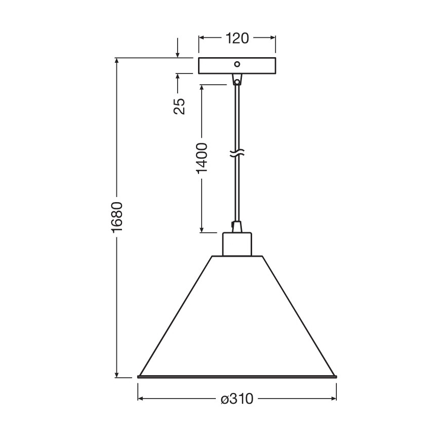 Osram - Viseća svjetiljka na kabelu PULP 1xE27/9W/230V Ø 31 cm