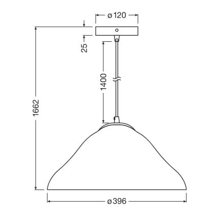 Osram - Viseći luster na sajli LOTUS LEAF 1xE27/9W/230V Ø 39,6 cm
