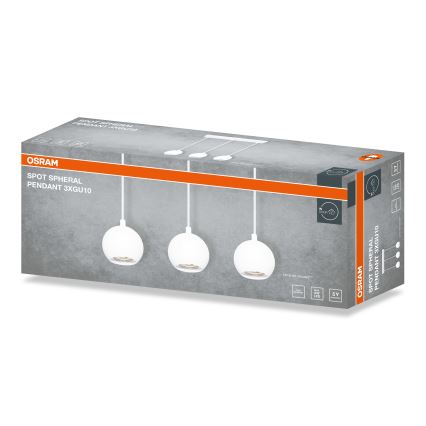 Osram - Viseći luster na sajli SPOT SPHERAL 3xGU10/6W/230V bijeli