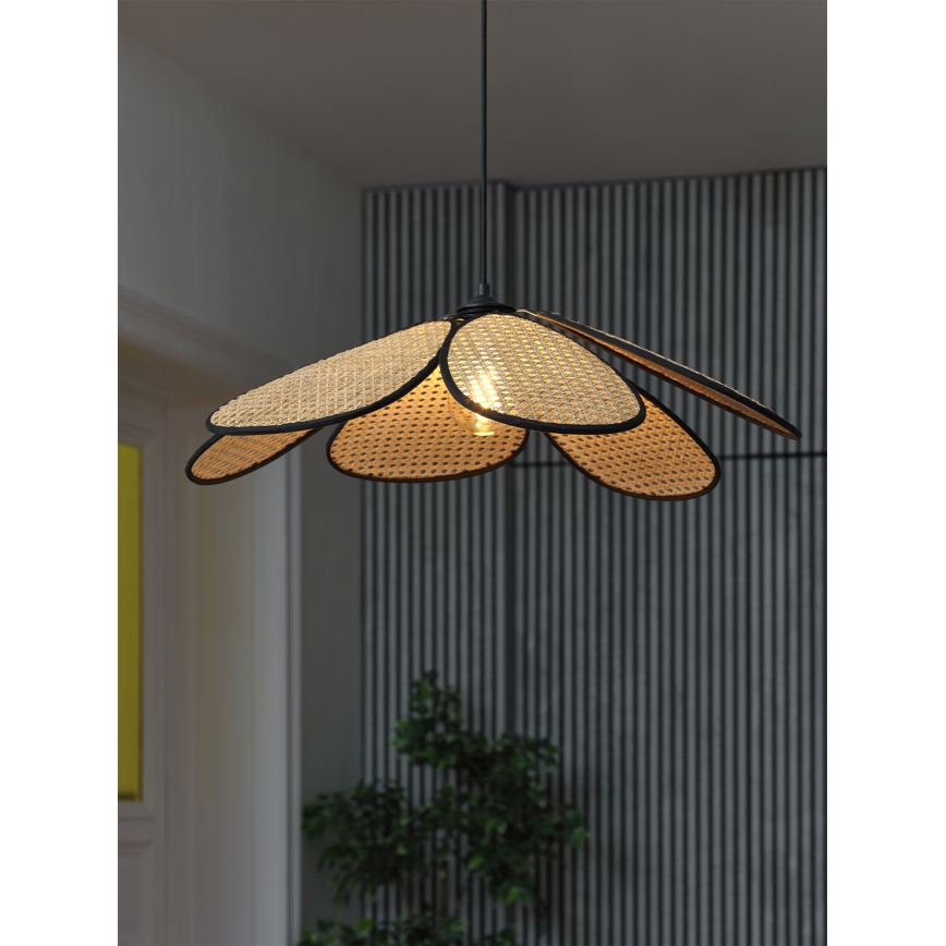 Osram - Visilica na kabelu DECOR RATTAN 1xE27/15W/230V Ø 69 cm bež/crna