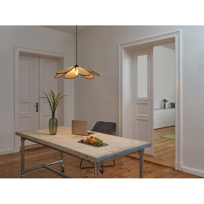 Osram - Visilica na kabelu DECOR RATTAN 1xE27/15W/230V Ø 69 cm bež/crna