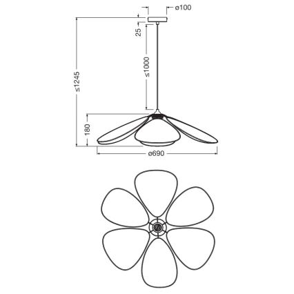 Osram - Visilica na kabelu DECOR RATTAN 1xE27/15W/230V Ø 69 cm bež/crna