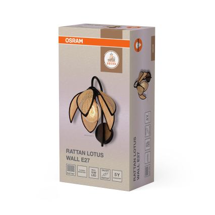 Osram - Zidna lampa DECOR RATTAN 1xE27/15W/230V bež/crna