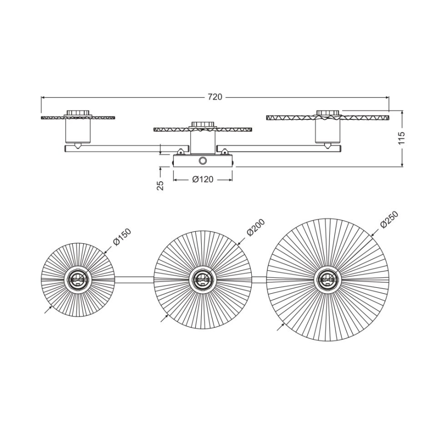 Osram - Zidna svjetiljka PLISSEE 3xE27/15W/230V kremasta