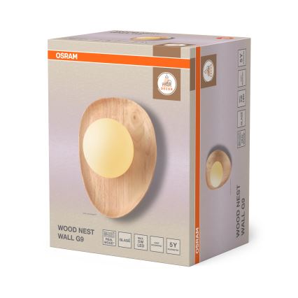 Osram - Zidna svjetiljka WOOD NEST 1xG9/5W/230V kaučukovo drvo