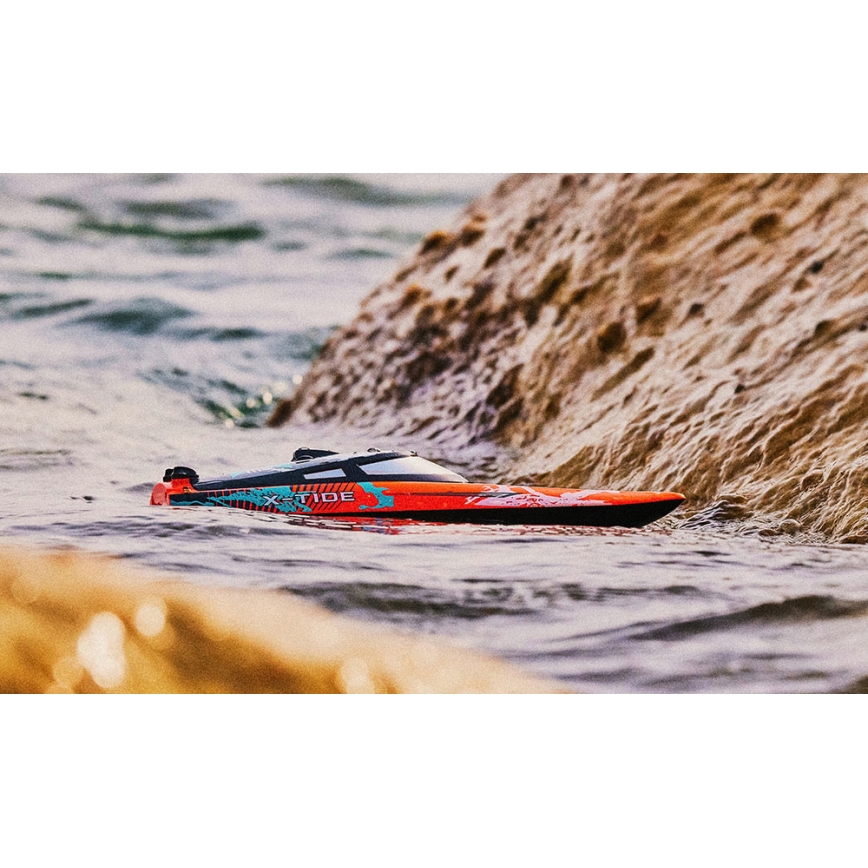 Overmax - RC čamac na daljinsko upravljanje X-TIDE 2400 mAh crni/narančasti