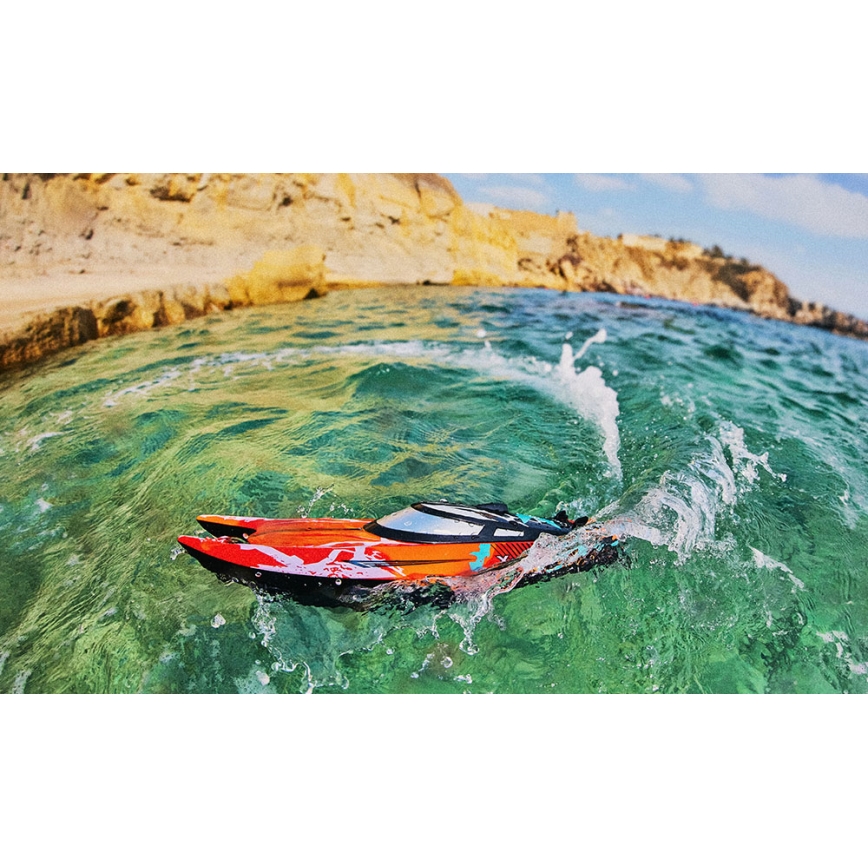 Overmax - RC čamac na daljinsko upravljanje X-TIDE 2400 mAh crni/narančasti