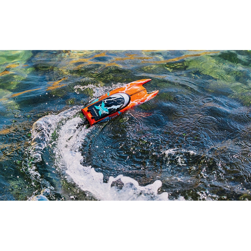 Overmax - RC čamac na daljinsko upravljanje X-TIDE 2400 mAh crni/narančasti