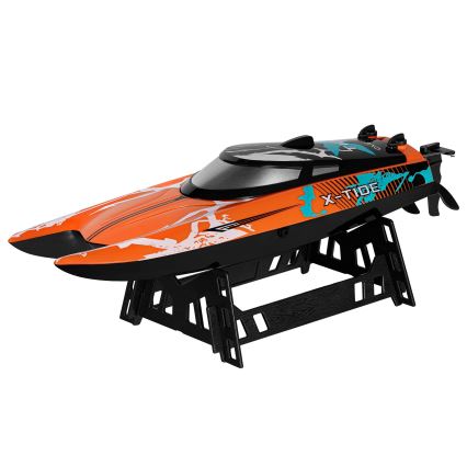 Overmax - RC čamac na daljinsko upravljanje X-TIDE 2400 mAh crni/narančasti