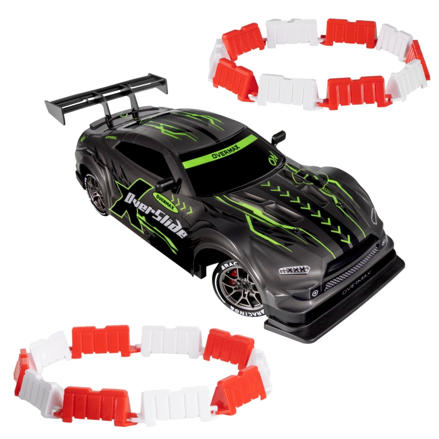 Overmax - RC drift auto s daljinskim upravljanjem 2u1 X-OVERSLIDE 1000 mAh crna/zelena/plava/crvena