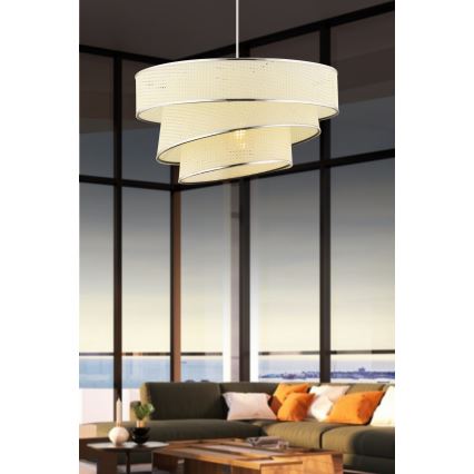 Ovješeni luster COUPER 1xE27/60W/230V bijeli/ sjajni krom