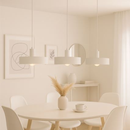 Ovjesna svjetiljka na sajli ARCANE 3xE27/60W/230V bijela